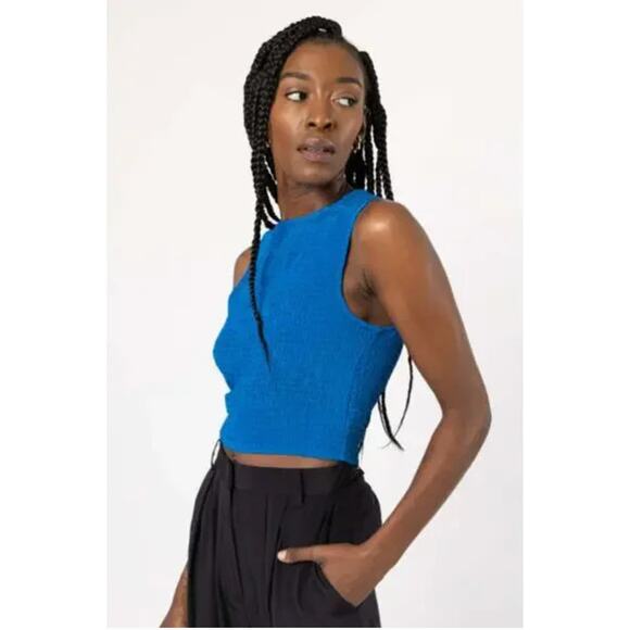 APIECE APART Azul Blue Willow Smock Tank Top Women's Size Medium NWT Bold - Picture 1 of 11